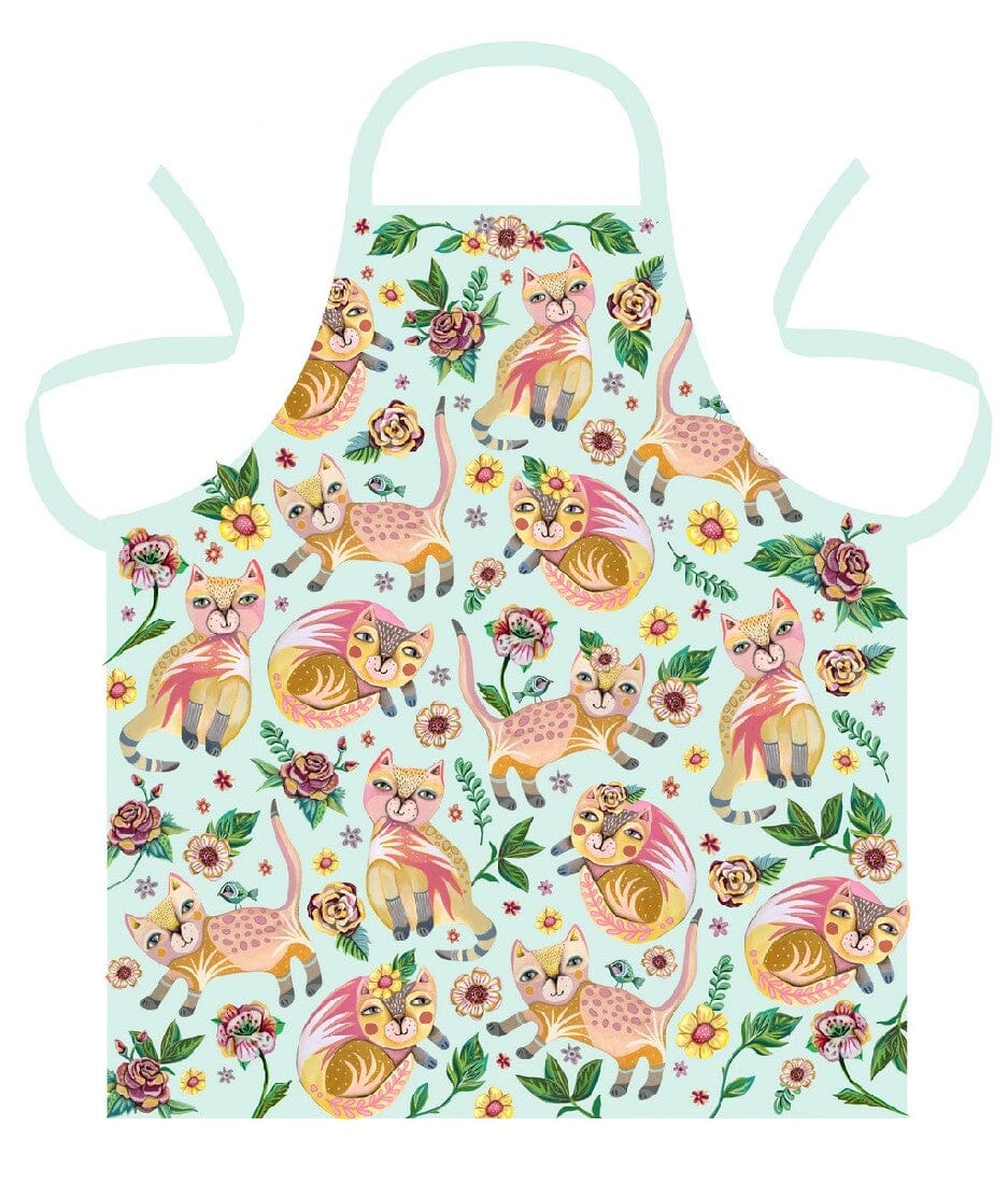 Rikaro - Kitty Flower Apron Aprons The Cooks Kitchen 