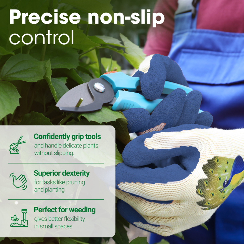 Funjobs Peacock Garden Gloves - Medium