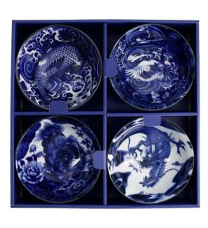 Tokyo Design Studio Japonism Bowl Set 4pc 14cm - Blue