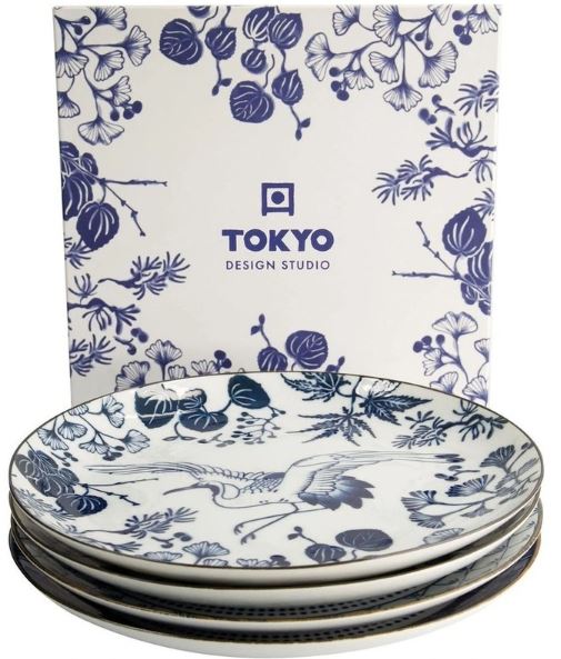 Tokyo Design Studio Flora Japonica Mixed Plate Giftset 4 Piece 25cm In Multi