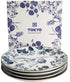 Tokyo Design Studio Flora Japonica Mixed Plate Giftset 4 Piece 25cm In Multi