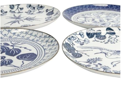 Tokyo Design Studio Flora Japonica Mixed Plate Giftset 4 Piece 25cm In Multi