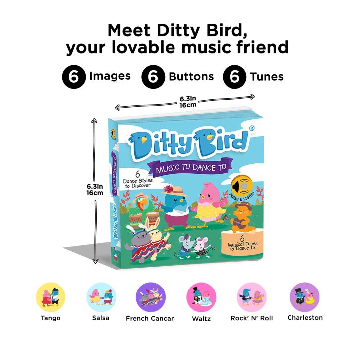 Ditty Bird Music To Dance To Multi-coloured 16x2x16cm