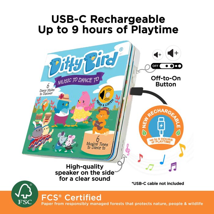 Ditty Bird Music To Dance To Multi-coloured 16x2x16cm