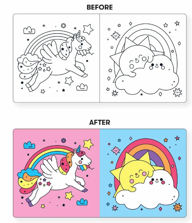 Mudpuppy Unicorn Dreams Color Magic Bath Book 