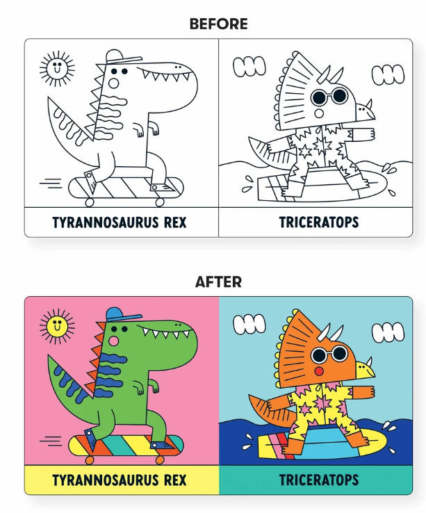 Mudpuppy Rub-a-dub Dinos! Color Magic Bath Book 