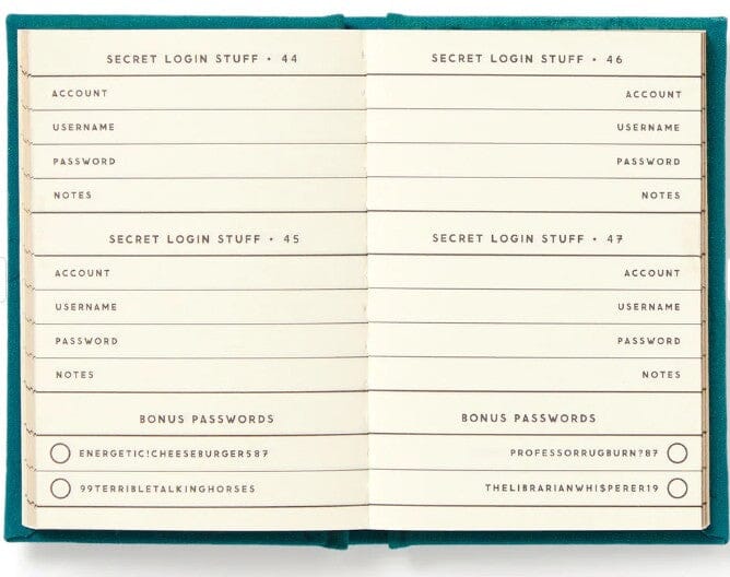 A Tiny Password Diary Definitely Not My Passwords Tiny Diary Novelty Gifts The Cooks Kitchen 