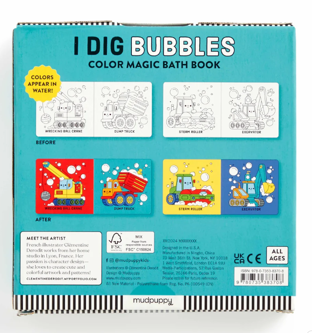 Mudpuppy I Dig Bubbles! Color Magic Bath Book 