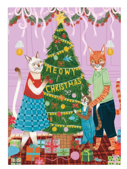 Meowy Christmas Greeting Card Puzzle
