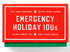 Brass Brass Monkey Emergency Holiday Ious Card Set (cards)