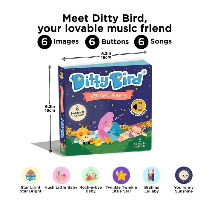 Ditty Bird Learning Songs Multi-coloured 16x2x16cm