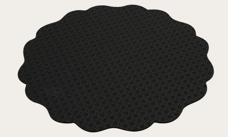 Casa Domani Banda Leather Look Placemat 38cm Black