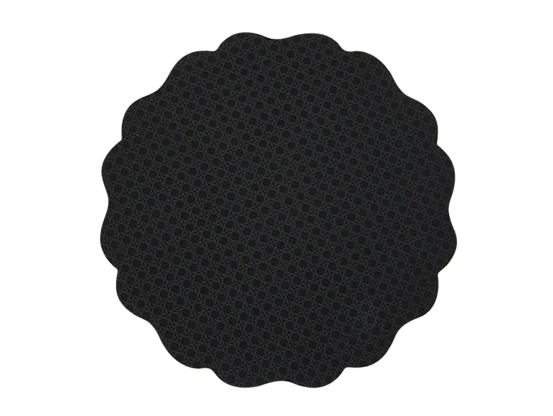 Casa Domani Banda Leather Look Placemat 38cm Black