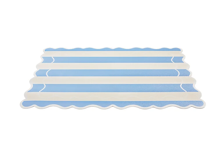 Casa Domani Banda Stripe Scallop Placemat 45x30cm Blue