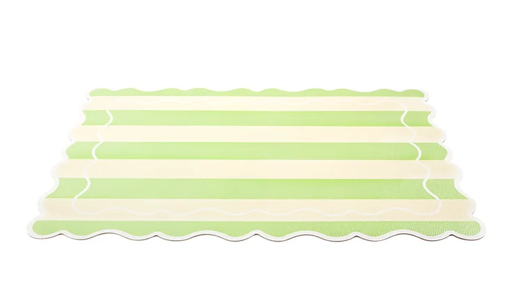 Casa Domani Banda Srtipe Scallop Placemat 45x30cm Mint