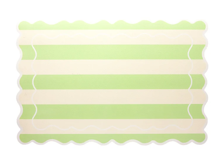 Casa Domani Banda Srtipe Scallop Placemat 45x30cm Mint