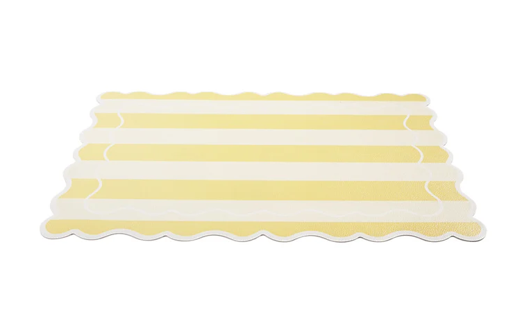 Casa Domani Banda Stripe Scallop Placemat 45x30cm Butter