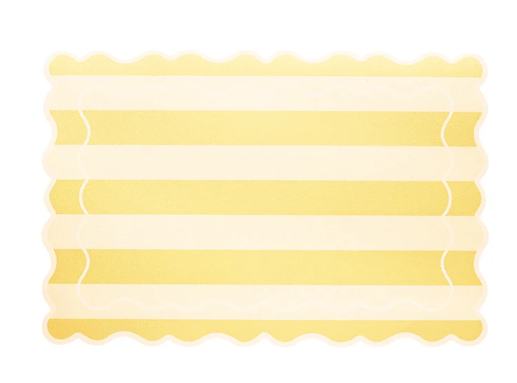 Casa Domani Banda Stripe Scallop Placemat 45x30cm Butter