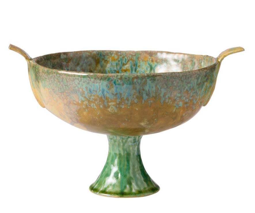 Ecology Fieldstone Footed Bowl With Handles 26cm Verde