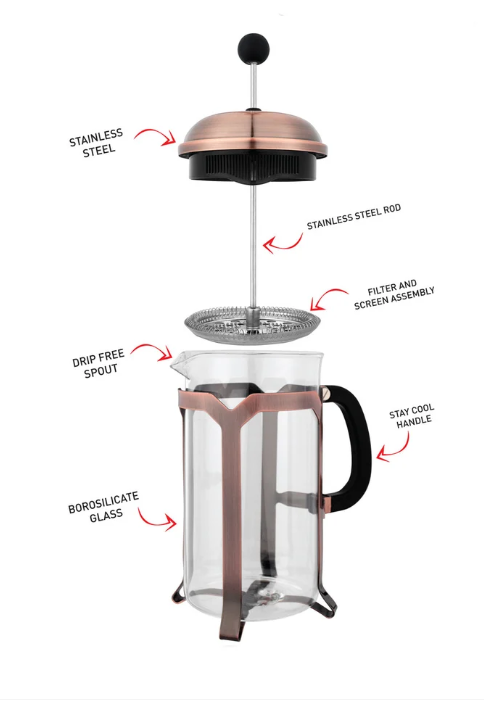 Avanti Domo Copper 4 Cup Coffee Plunger 600ml