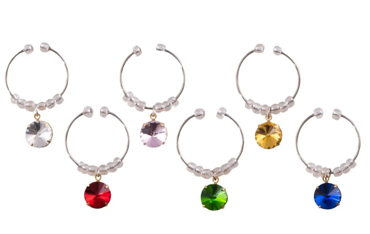 Avanti Wine Charms Gem Stones 6pc