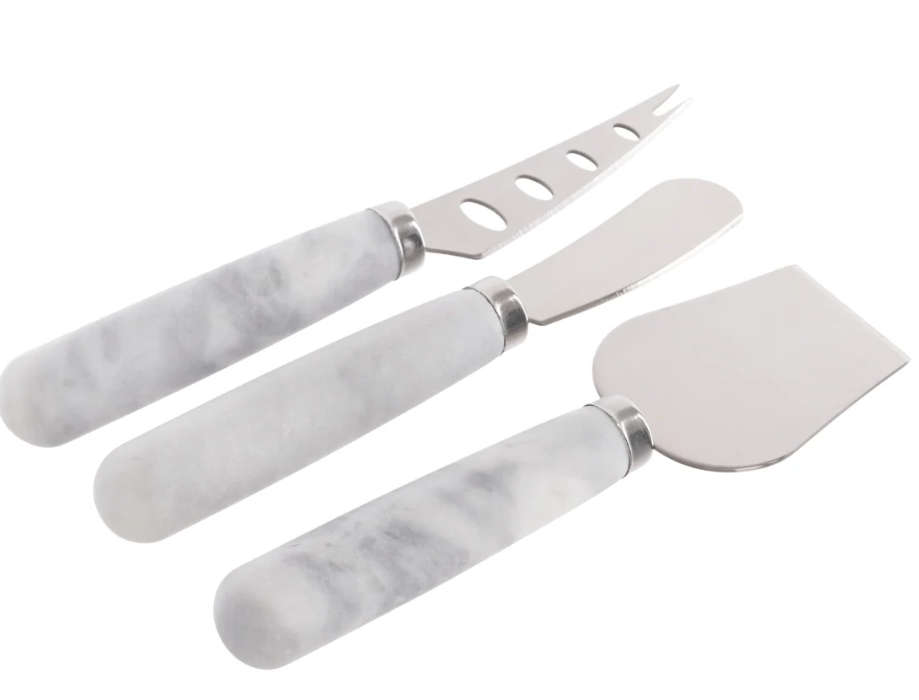 Avis & Waddell Nuvolo Marble Long Cheese Knives 3pcs Set