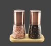 Integra Classic Upside Down Salt & Pepper Mill With Tray Copper (gourmet Pepper & Himalayan Salt)