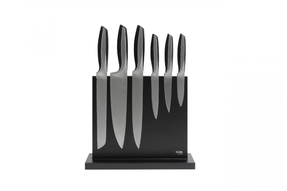 Icon Chef Magnetic Knife Block Duo Black