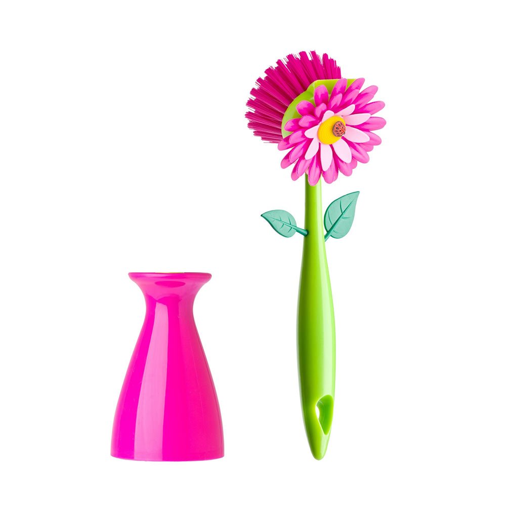 Florganic orange dishwashing brush with vase - Kitchen Trend