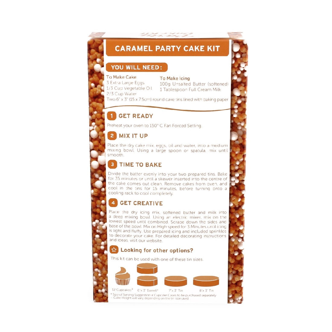 Roberts Edible Craft Salted Caramel Cake Kit - Sprinkles Included