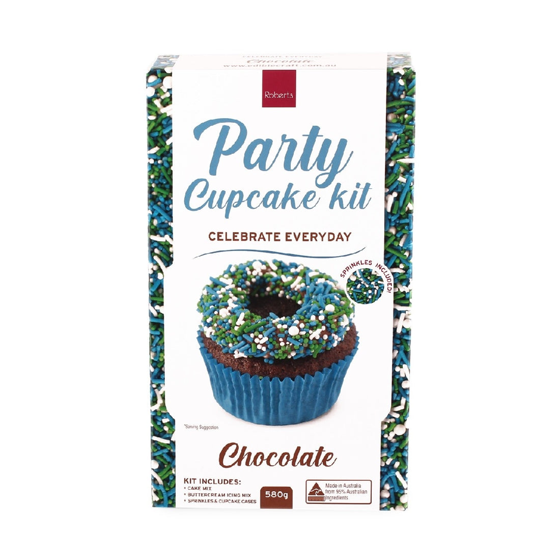 Roberts Edible Craft Chocolate Party Cupcake Kit - Sprinkles & Cases Included