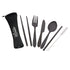Appetito 6 Piece Stainless Steel Traveller's Cutlery Set - Black
