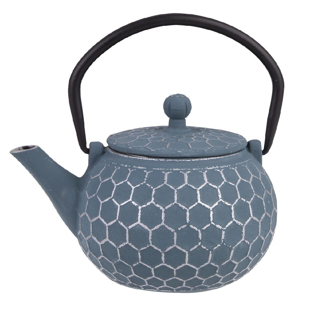 Teaology Cast Iron Teapot 500ml - Blue/silver Honeycomb