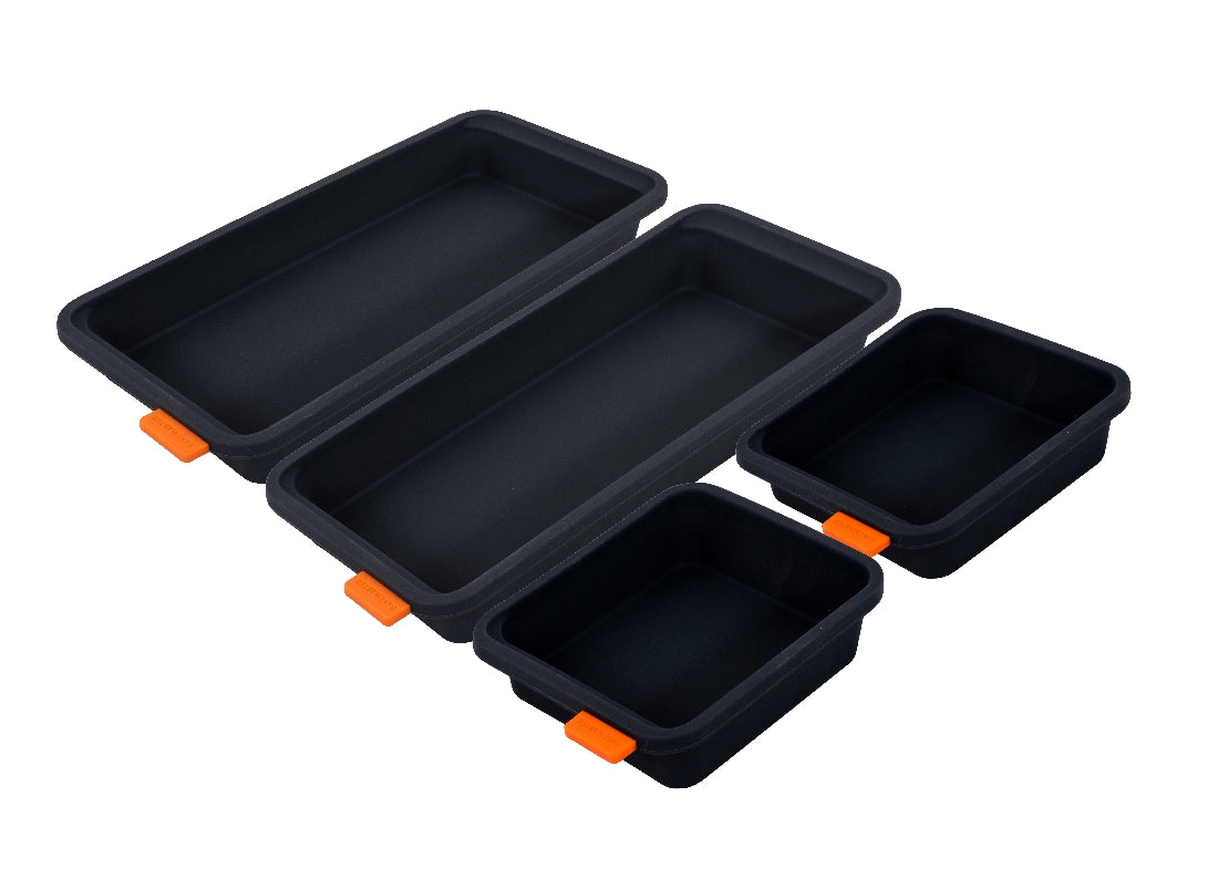 Bakemaster Set Of Four Divider Trays - 2x 13x13cm + 2x 28x13x3.6cm