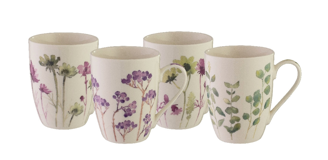 Bundanoon Botanical Set Of 4 Coupe Mugs - 355ml