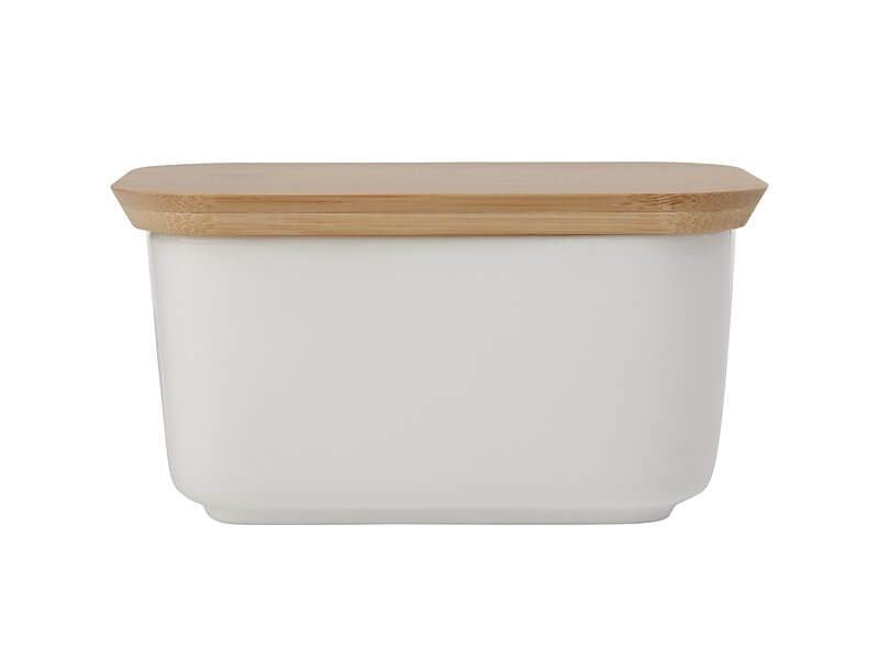 Maxwell & Williams White Basics Butter Dish W/ Bamboo Lid