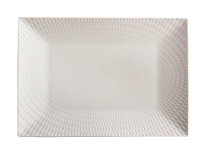 M&w White Basics Diamond Rectangular Platter 25x18cm