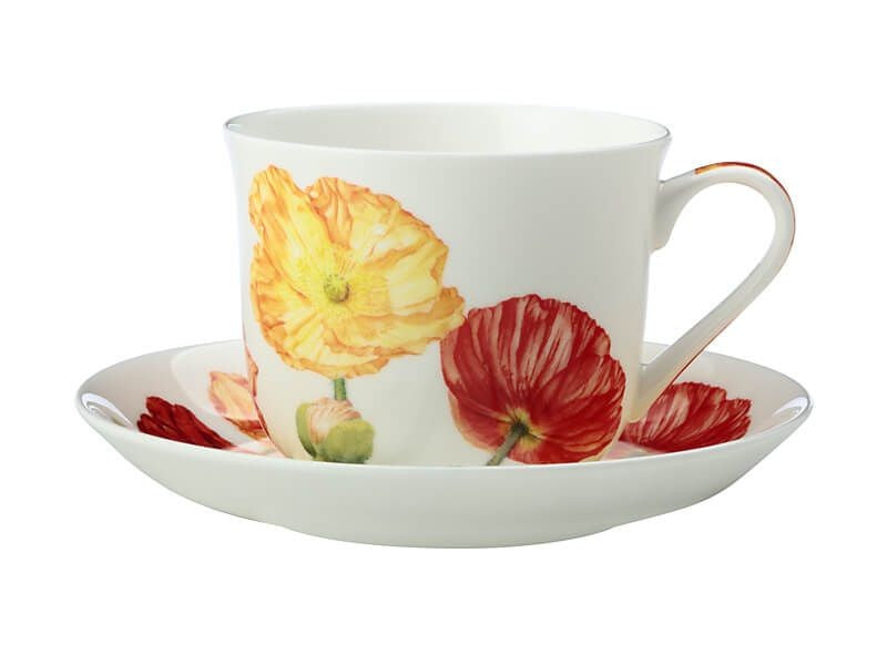 M&w Katherine Castle Floriade Breakfast Cup & Saucer 480ml Poppies