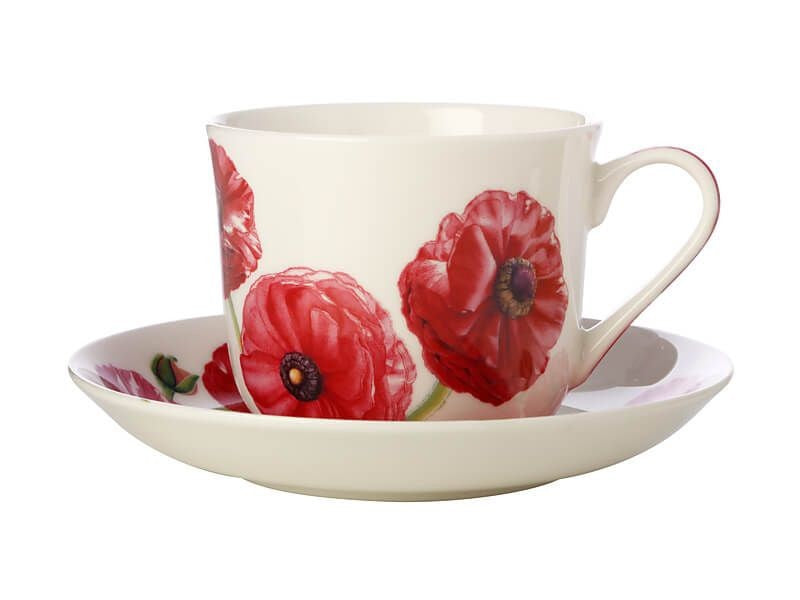 M&w Katherine Castle Floriade Breakfast Cup & Saucer 480ml Ranunculus