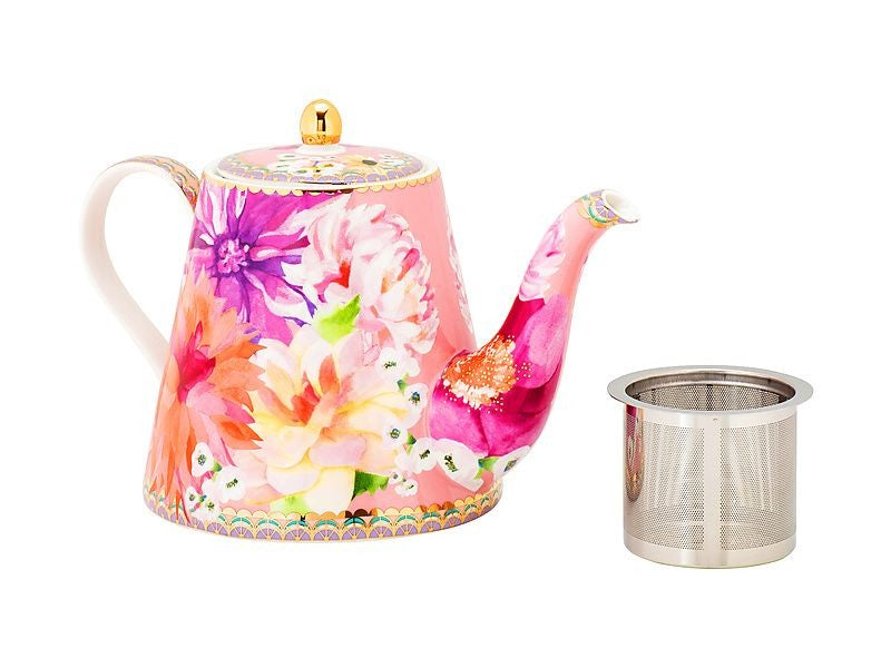 Maxwell & Williams Teas & C's Dahlia Daze Teapot With Infuser 500ml Pink