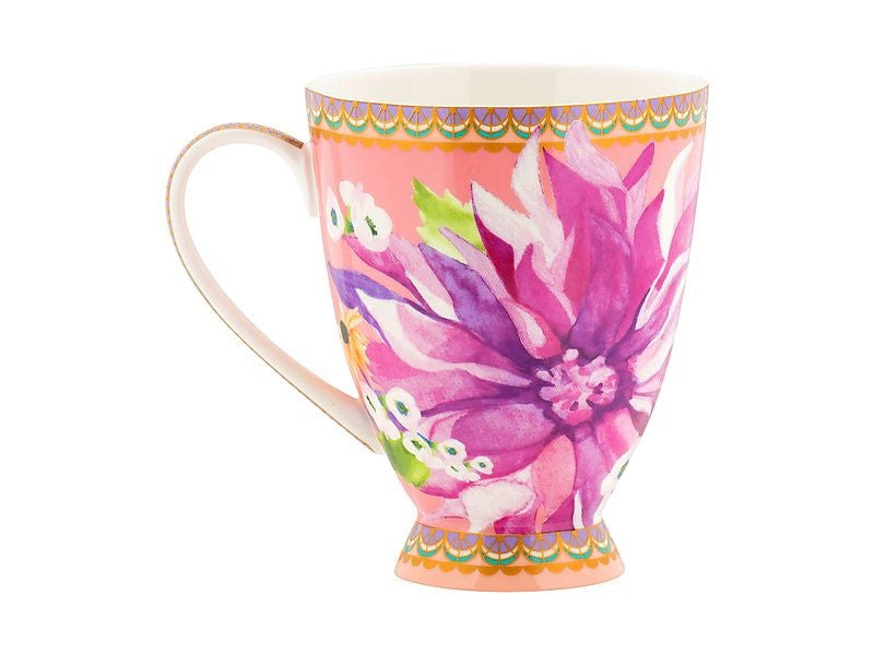 Maxwell & Williams Teas & C's Dahlia Daze Footed Mug 300ml Pink