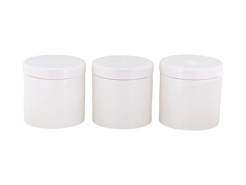 Maxwell & Williams White Basics Diamonds Canister 600ml Set Of 3 Gift Boxed
