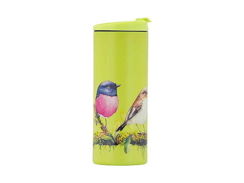 Maxwell & Williams Katherine Castle Bird Talk Double Wall Insulated Cup 350ml Pink Robins