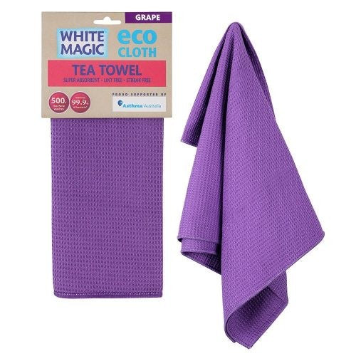 White Magic - Eco Cloth Tea Towel - Grape