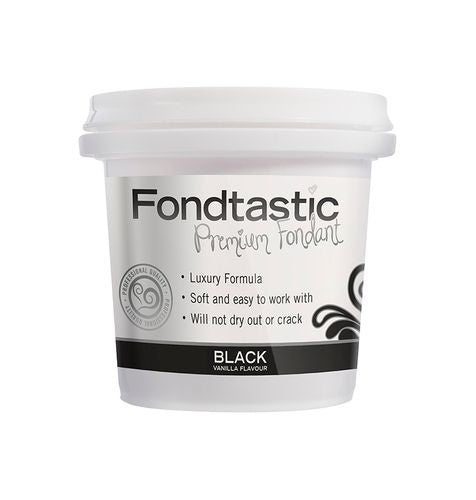 Fondtastic Vanilla Flavoured Fondant - Black 8oz/226g