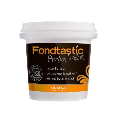 Fondtastic Vanilla Flavoured Fondant Orange 8oz/226g