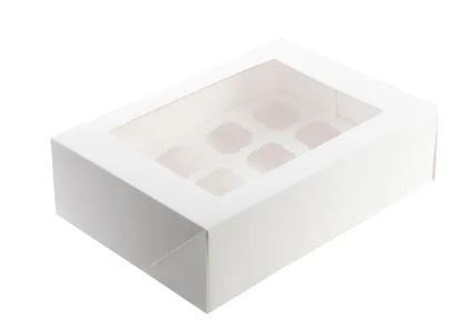 Mondo White Cupcake Box - 12 Cup - 14x10"