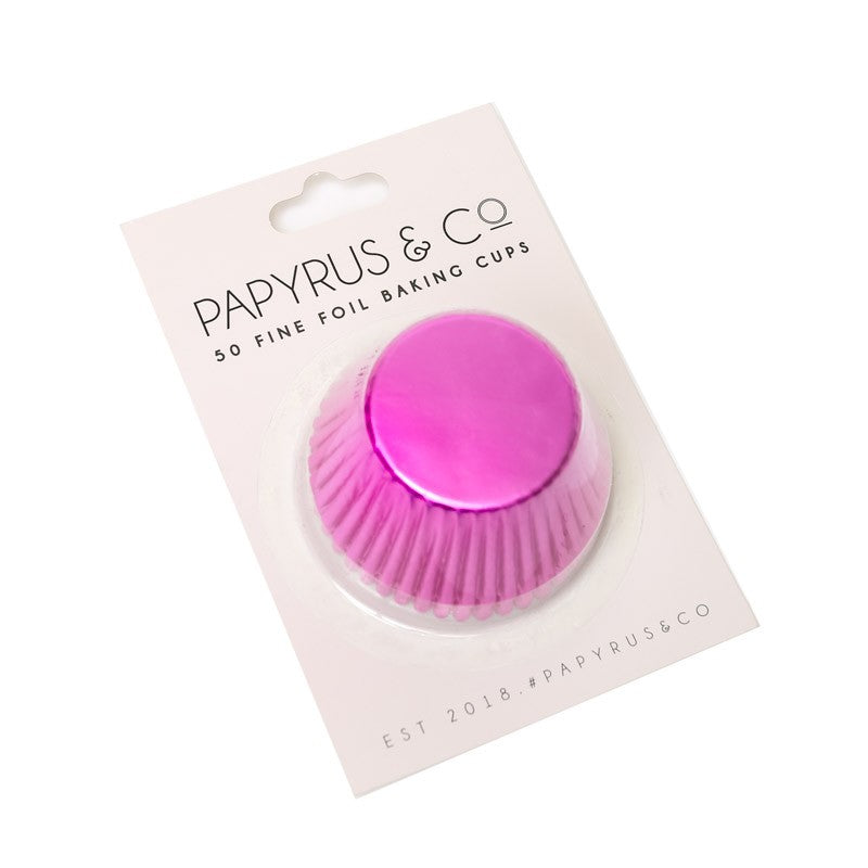 Papyrus & Co 50 Fine Foil Baking Cups - Hot Pink 50mm