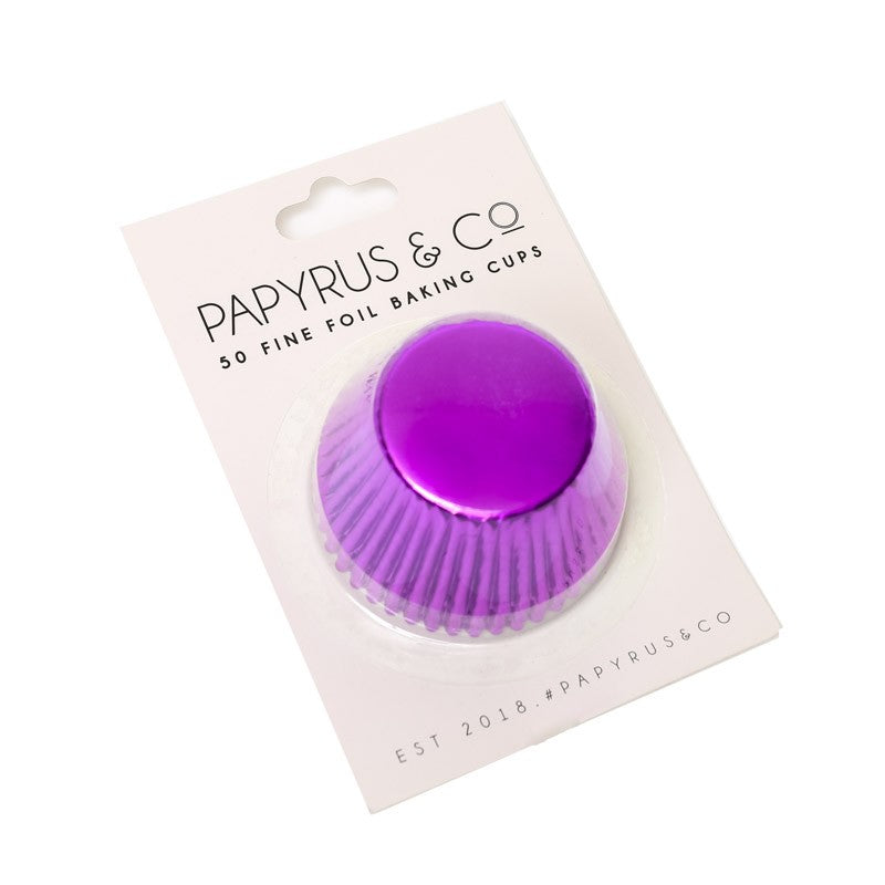 Papyrus & Co 50 Fine Foil Baking Cups - Purple 50mm